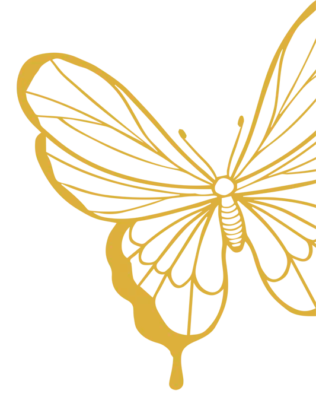 Schmetterling gold- Body Mind Spirit School Designelement